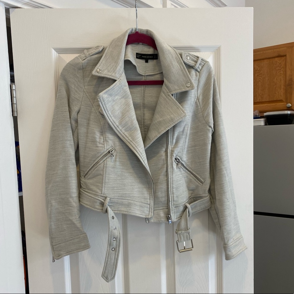 Zara, grey, moto style jacket